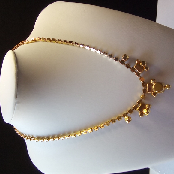 Victorian  Amethyst Rhinestone Juliana Necklace In Gold - Picture 9 of 9